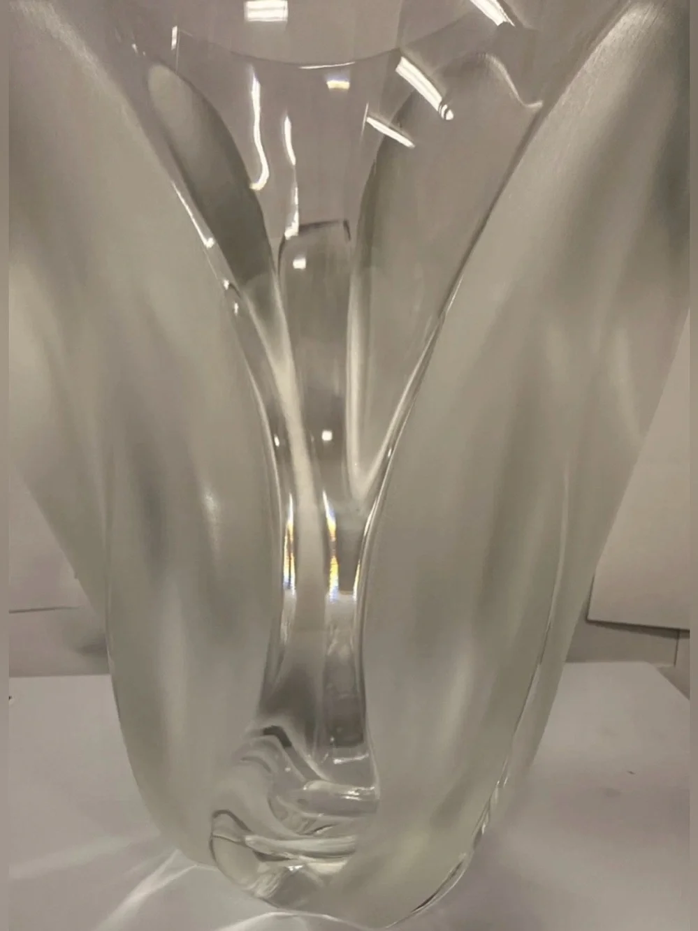 Lalique “Ingrid” Clear Crystal Floral Vase Vintage with box & insert